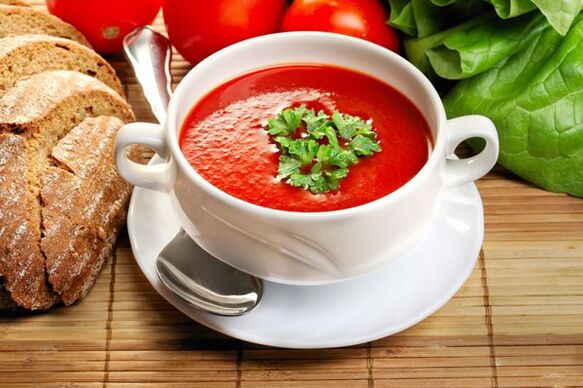 Diet drink menu can be diversified with tomato soup